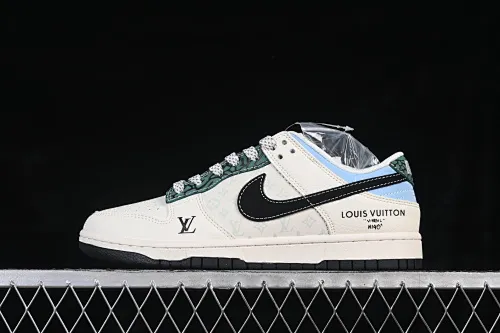 All categories Nk SB Dunk Series Nk SB Dunk Low High-end customized low-top sneakers Nike SB Dunk Low LV co-branded black hook and black bottom printing Anniversary high-end customized low-top casual sneakers XS6089-626